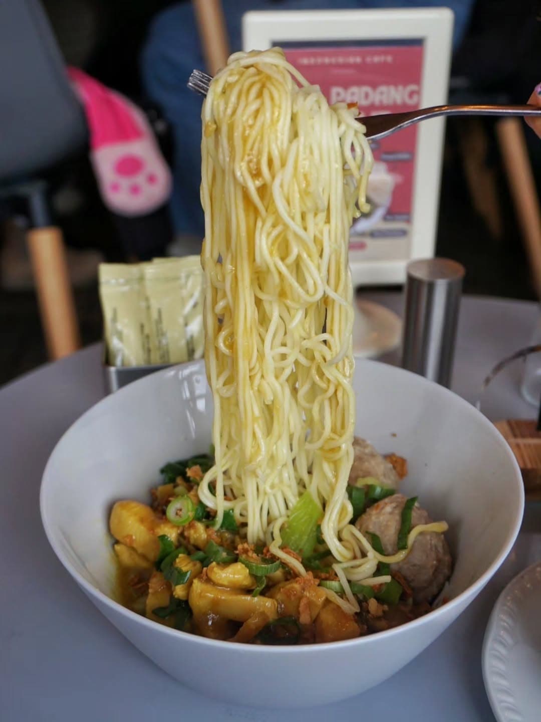 Mie ayam bakso at Indonesian Cafe